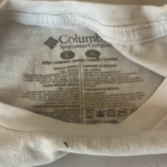 Columbia Mens L White Logo Cotton 2-Sided S/S Graphic Tee - Picture 4 of 4